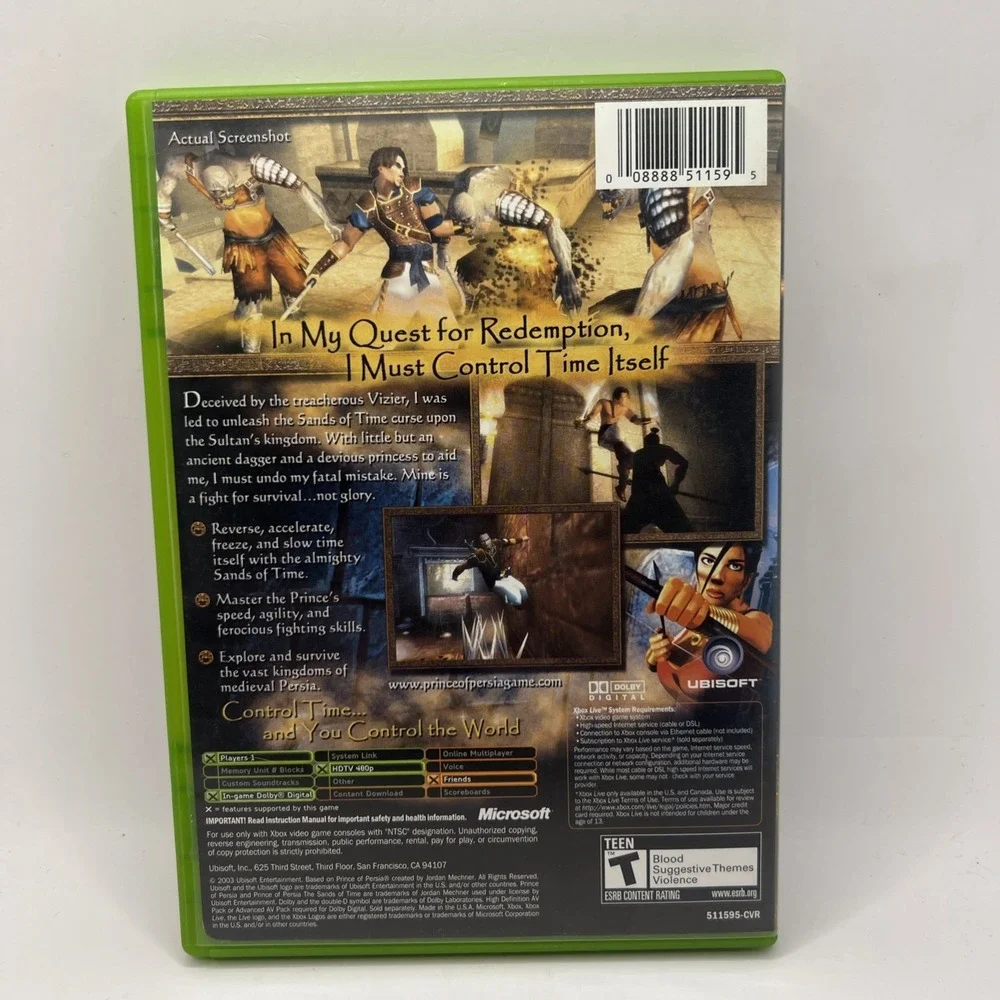 Prince of Persia: The Sands of Time (Xbox 2003) Clean Tested Working